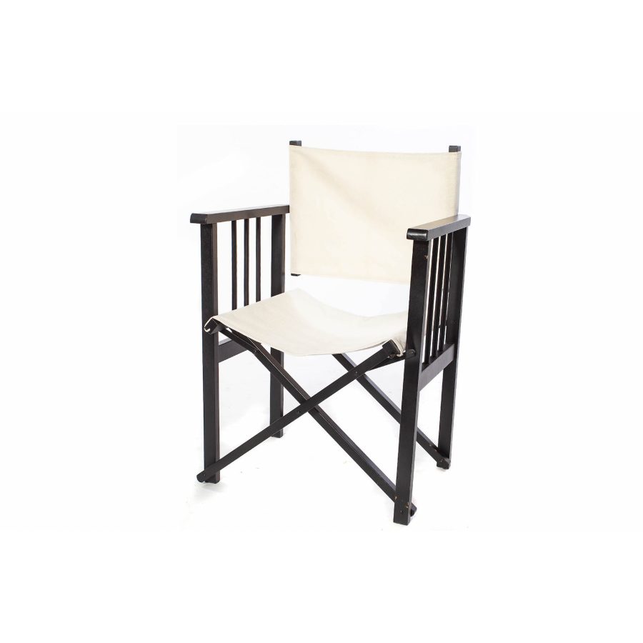 Sillón Director Negro Loneta Crudo