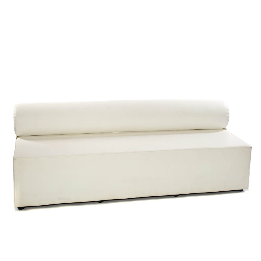 Sofá Rulo Poli Piel Blanco